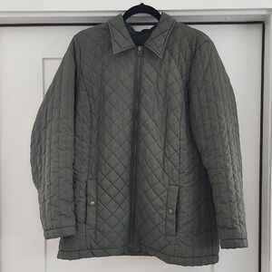 Lands' End Olive Quilted Jacket